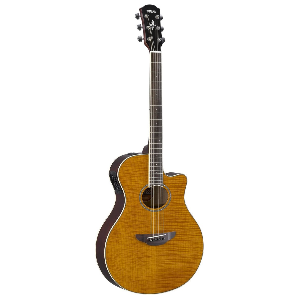 Guitarra electroacústica Yamaha APX600FM Ámbar vista frontal | Armonía Musical México
