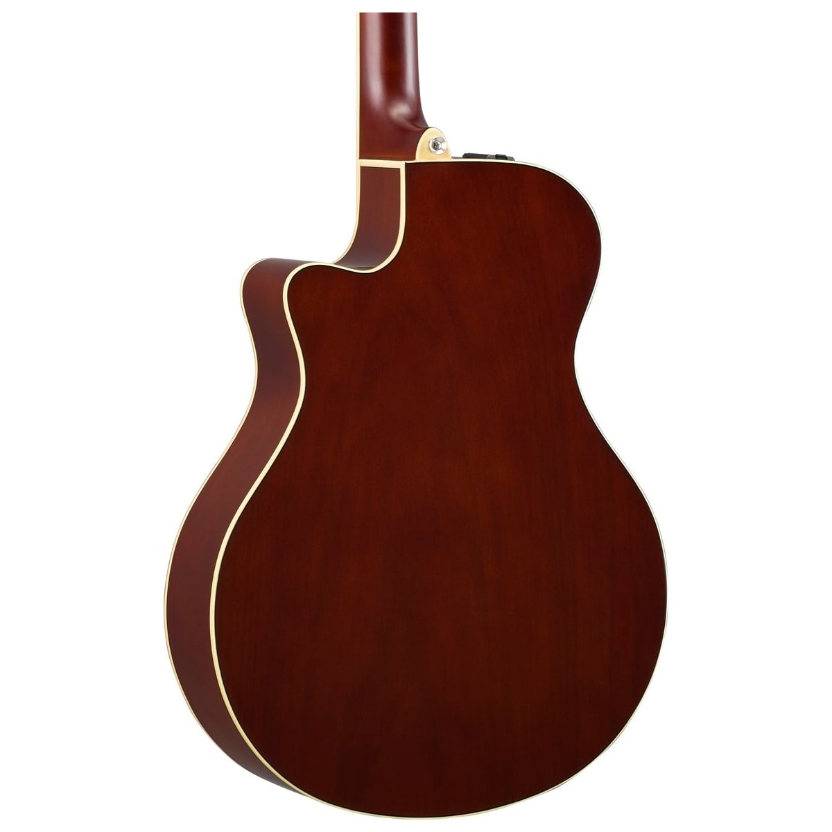 Guitarra electroacústica Yamaha APX600FM Tobacco Brown Sunburst vista posterior | Armonía Musical México