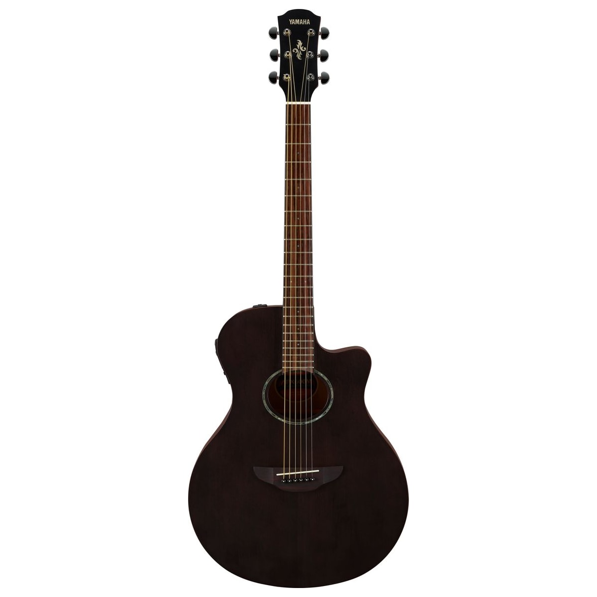 Guitarra electroacústica Yamaha APX600M Smoky Black vista frontal | Armonía Musical México
