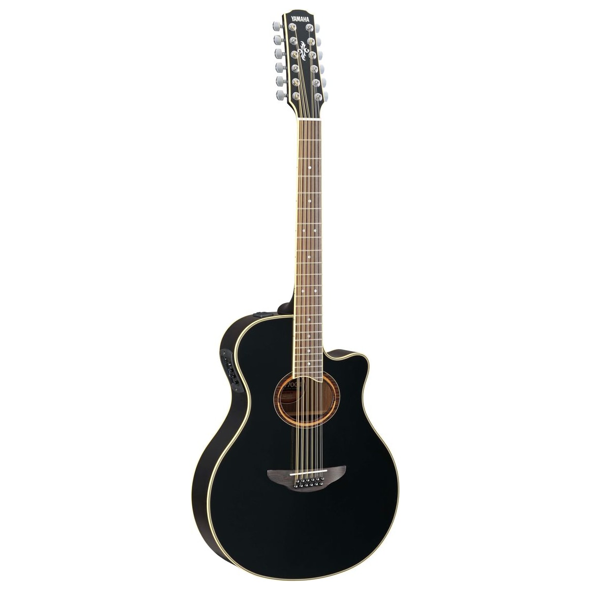 Guitarra electroacústica Yamaha APX700II-12 Negro vista frontal | Armonía Musical México