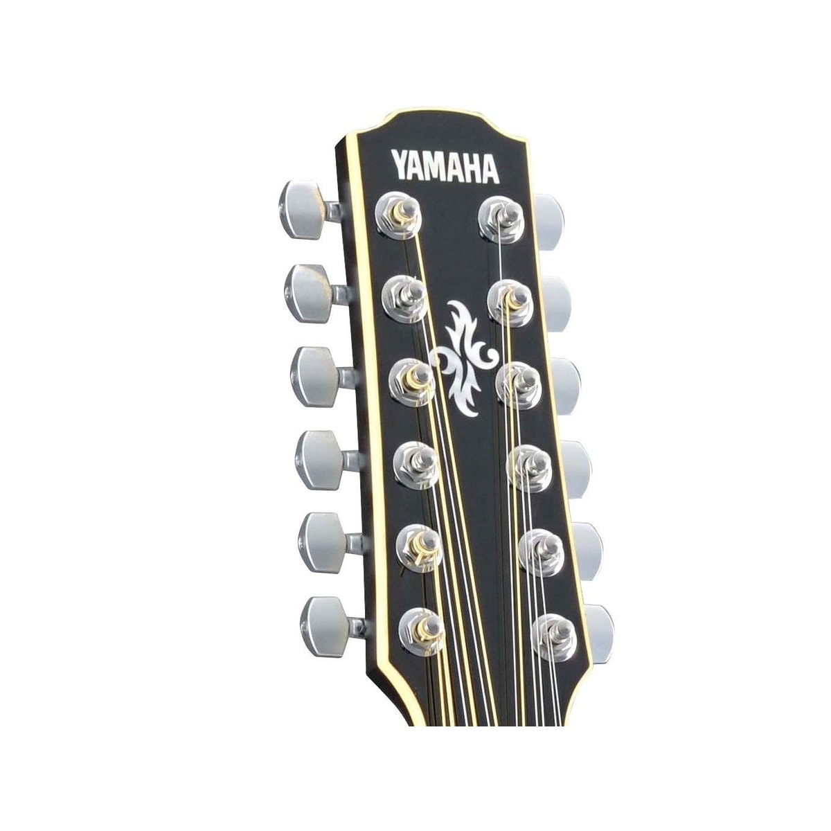 Guitarra electroacústica Yamaha APX700II-12 Negro detalle clavijero | Armonía Musical México