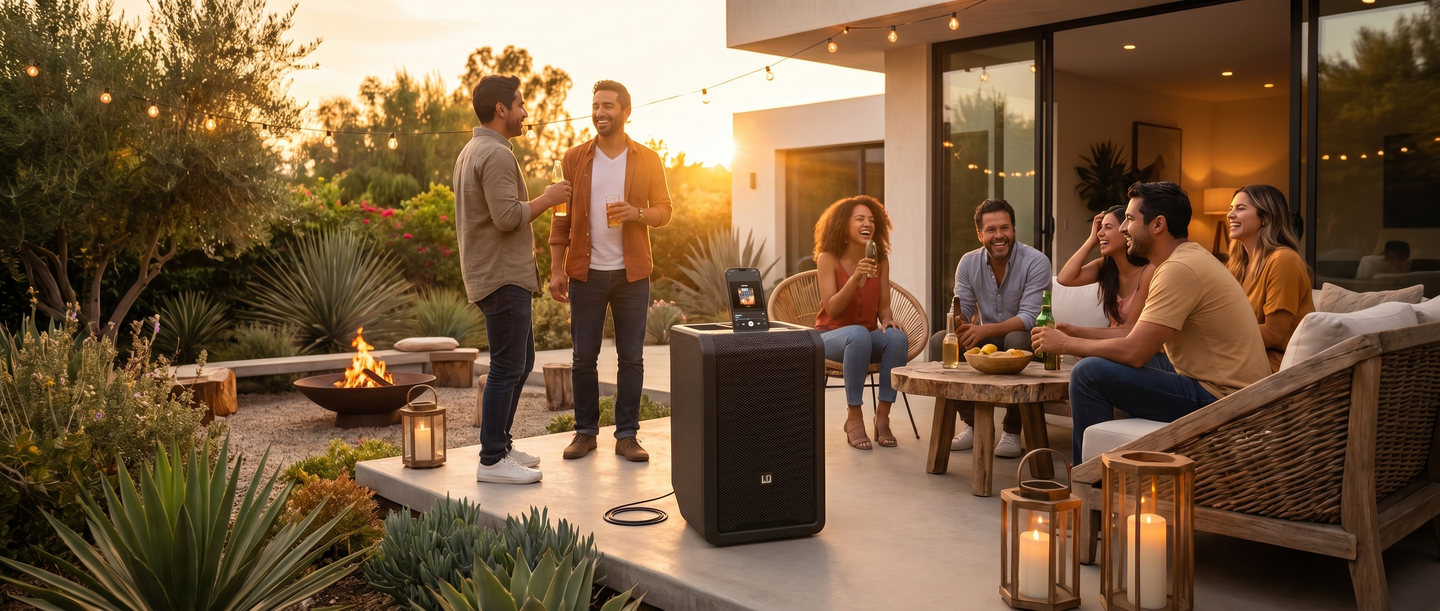 Amigos con equipo de audio Bose — Armonía Musical Puebla