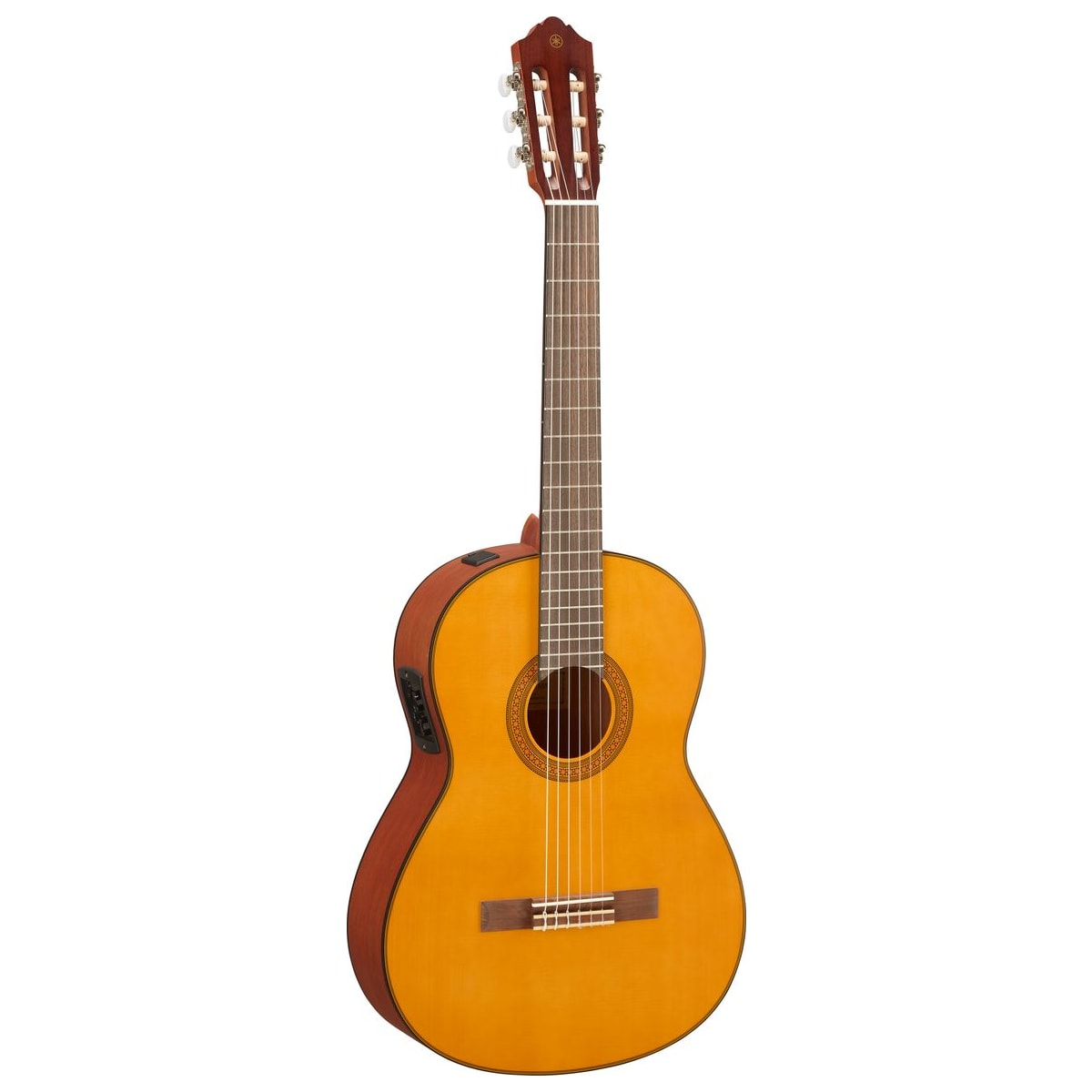 Guitarra clásica electroacústica Yamaha CGX122M Abeto detalle cuerpo | Armonía Musical México
