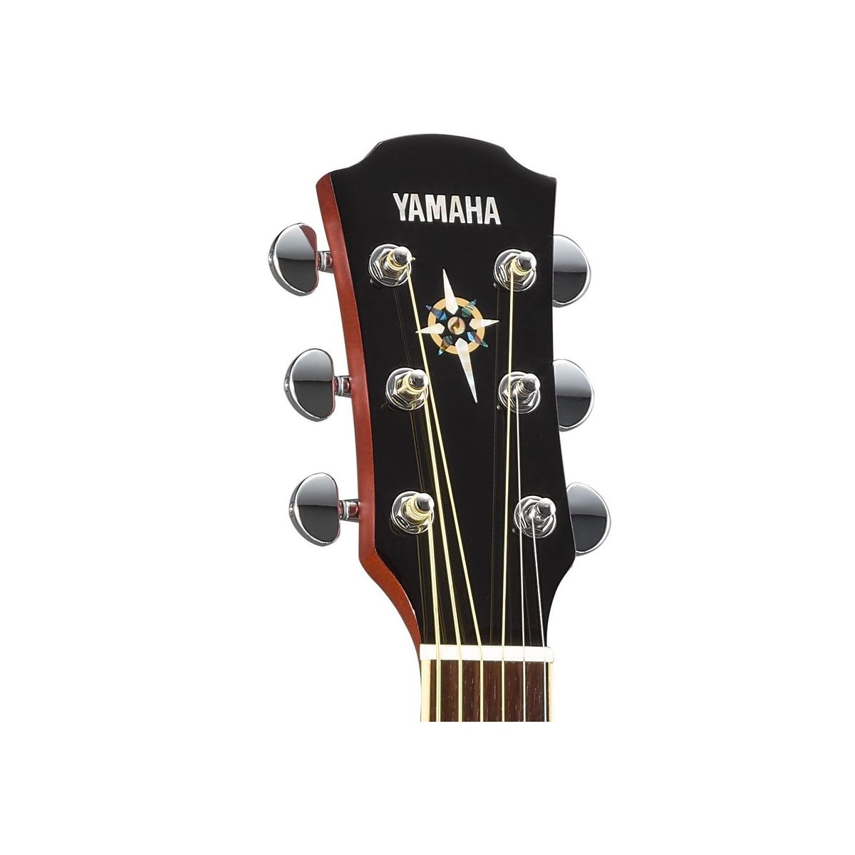 Guitarra electroacústica Yamaha CPX600 Root Beer detalle clavijero | Armonía Musical México