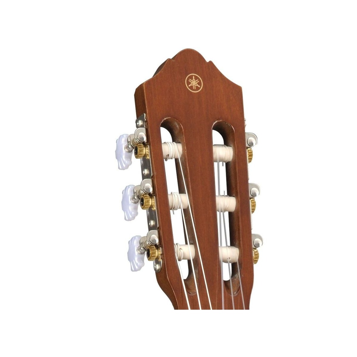 Guitarra clásica electroacústica Yamaha CX40 Natural detalle clavijero | Armonía Musical México