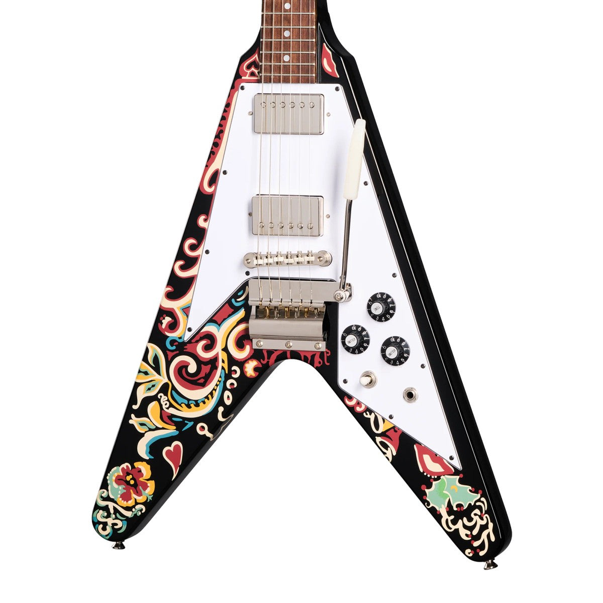 Guitarra eléctrica Epiphone Jimi Hendrix Love Drops Flying V cuerpo con arte Love Drops | Armonía Musical México