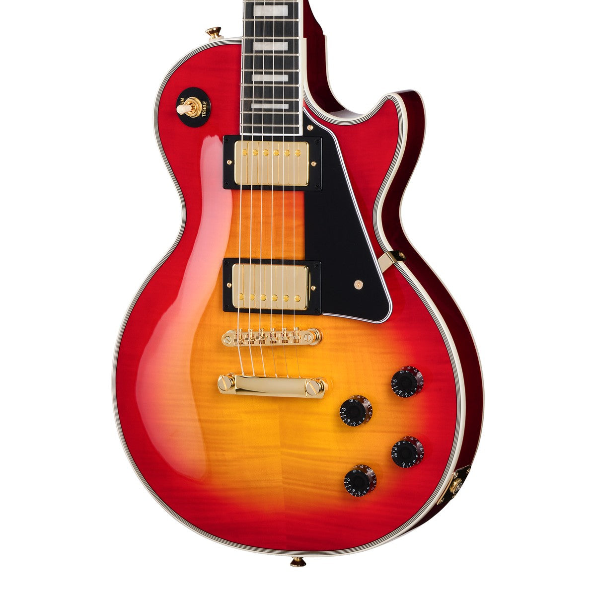 Guitarra Eléctrica Epiphone Les Paul Custom Figured con Gig Bag Premium | Distribuidor Autorizado México en uso | Armonía Mus