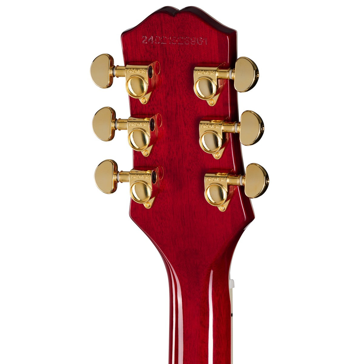 Epiphone Les Paul Custom Figured Heritage Cherry Sunburst clavijero trasero con afinadores Grover dorados | Armonía Musical México