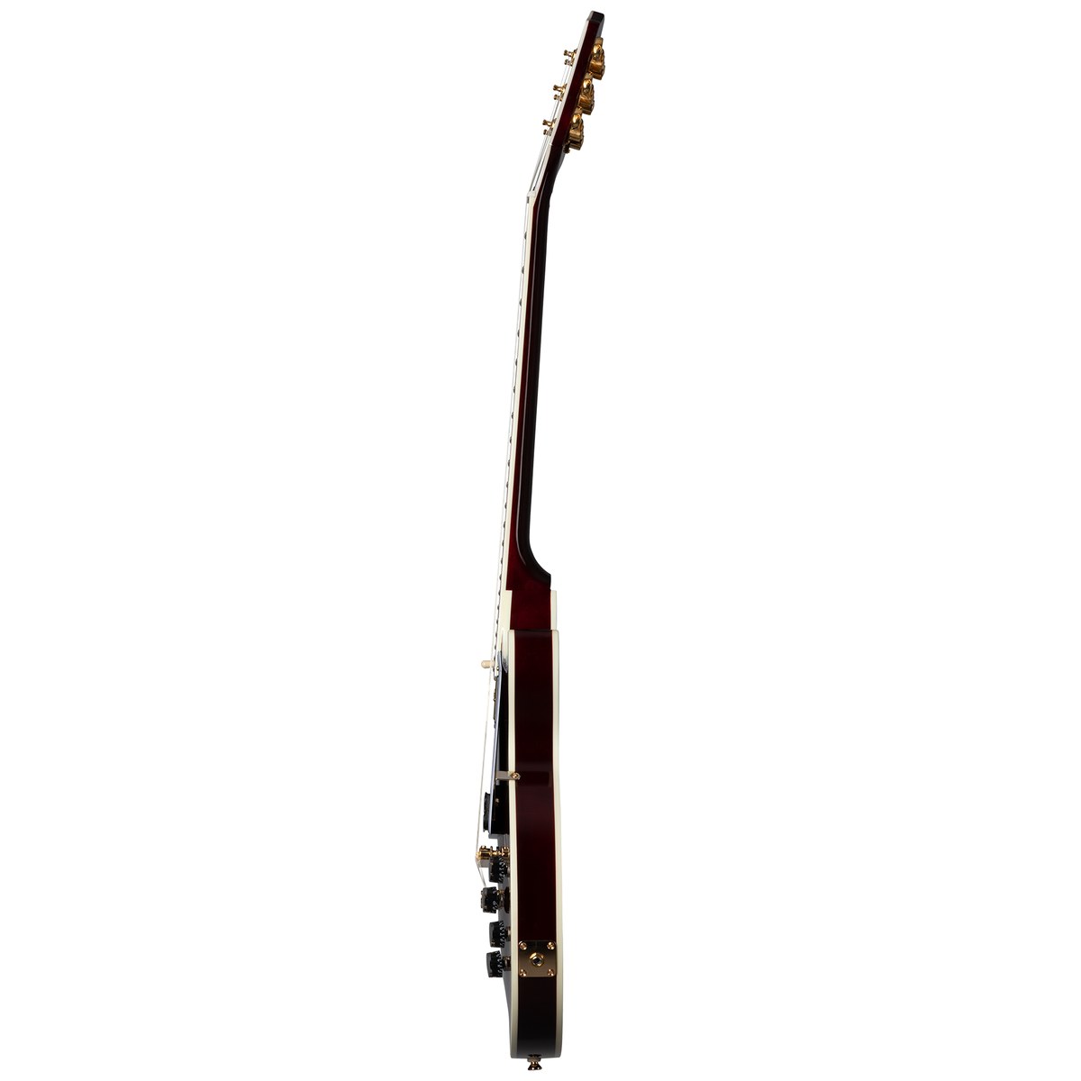 Epiphone Jerry Cantrell Wino Les Paul Custom Wine Red vista lateral | Armonía Musical México