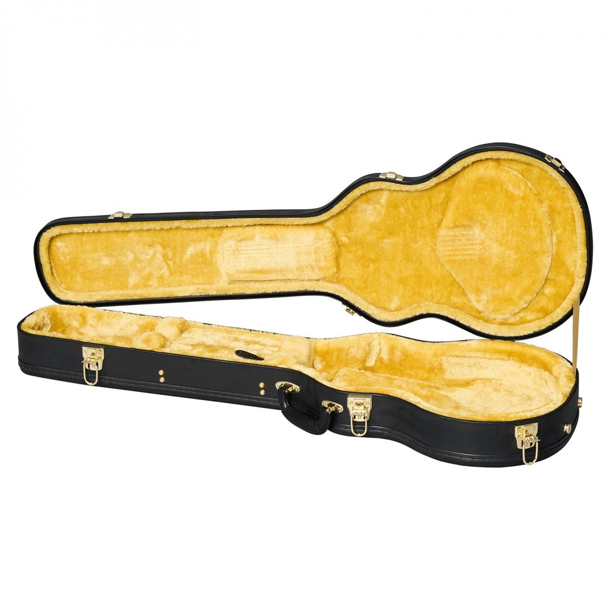 Interior goldenrod del estuche rígido Epiphone Les Paul Custom Ebony | Armonía Musical México