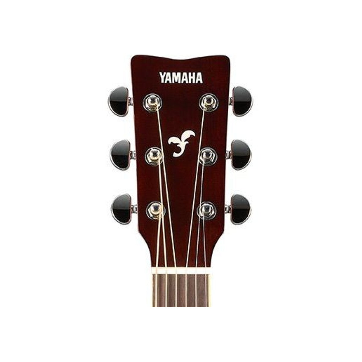 Guitarra TransAcoustic Yamaha FGC-TA cutaway Brown Sunburst detalle clavijero | Armonía Musical México