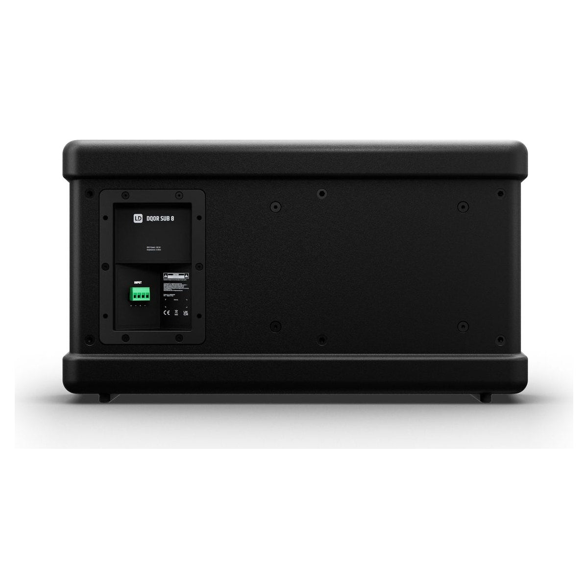 LD Systems Subwoofer pasivo para instalación interior/exterior LDDQORSUB8 panel trasero – LD Systems México | Armonía Musical