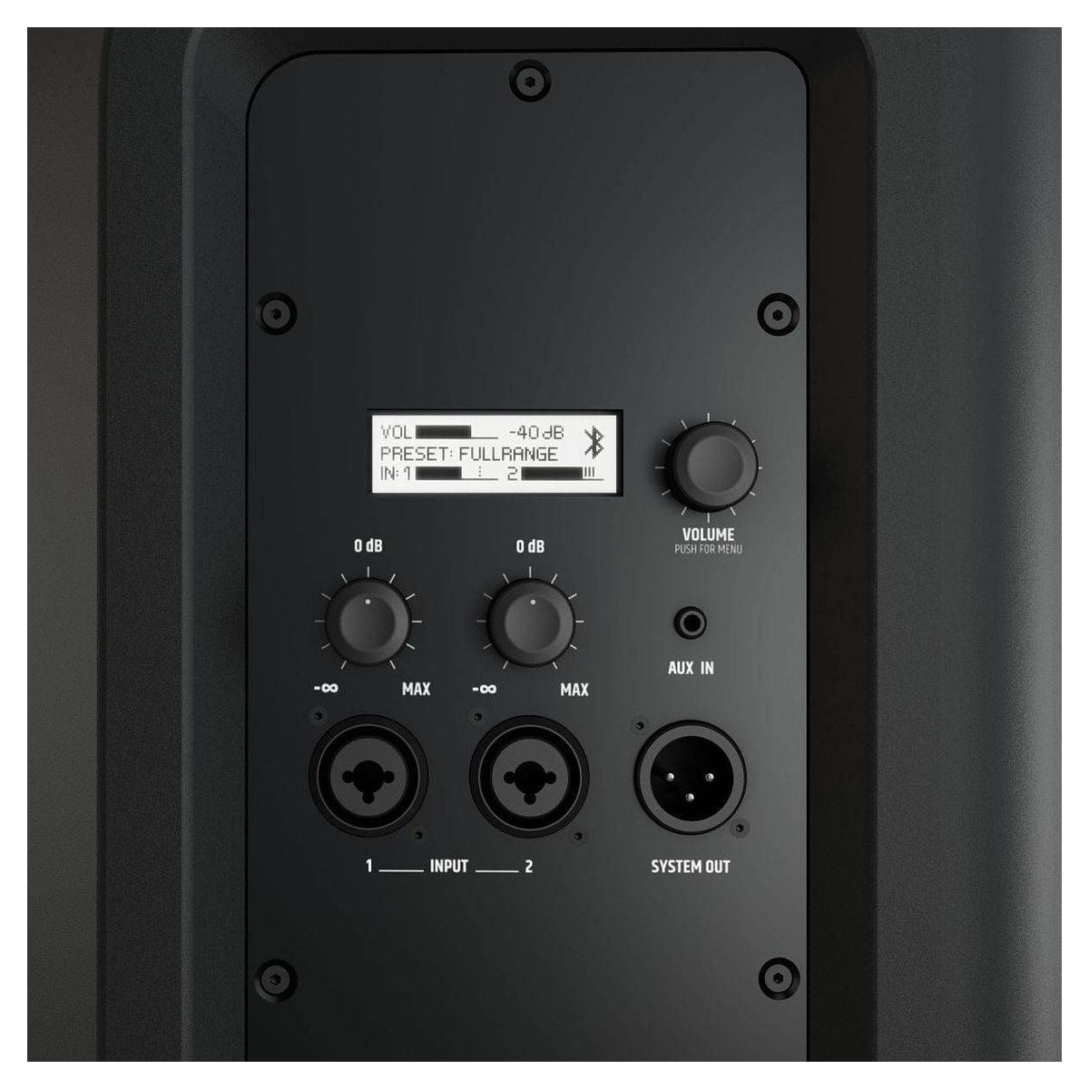Bafle Amplificado Ld Systems ICOA12A Con Bluetooth panel trasero – LD Systems México | Armonía Musical
