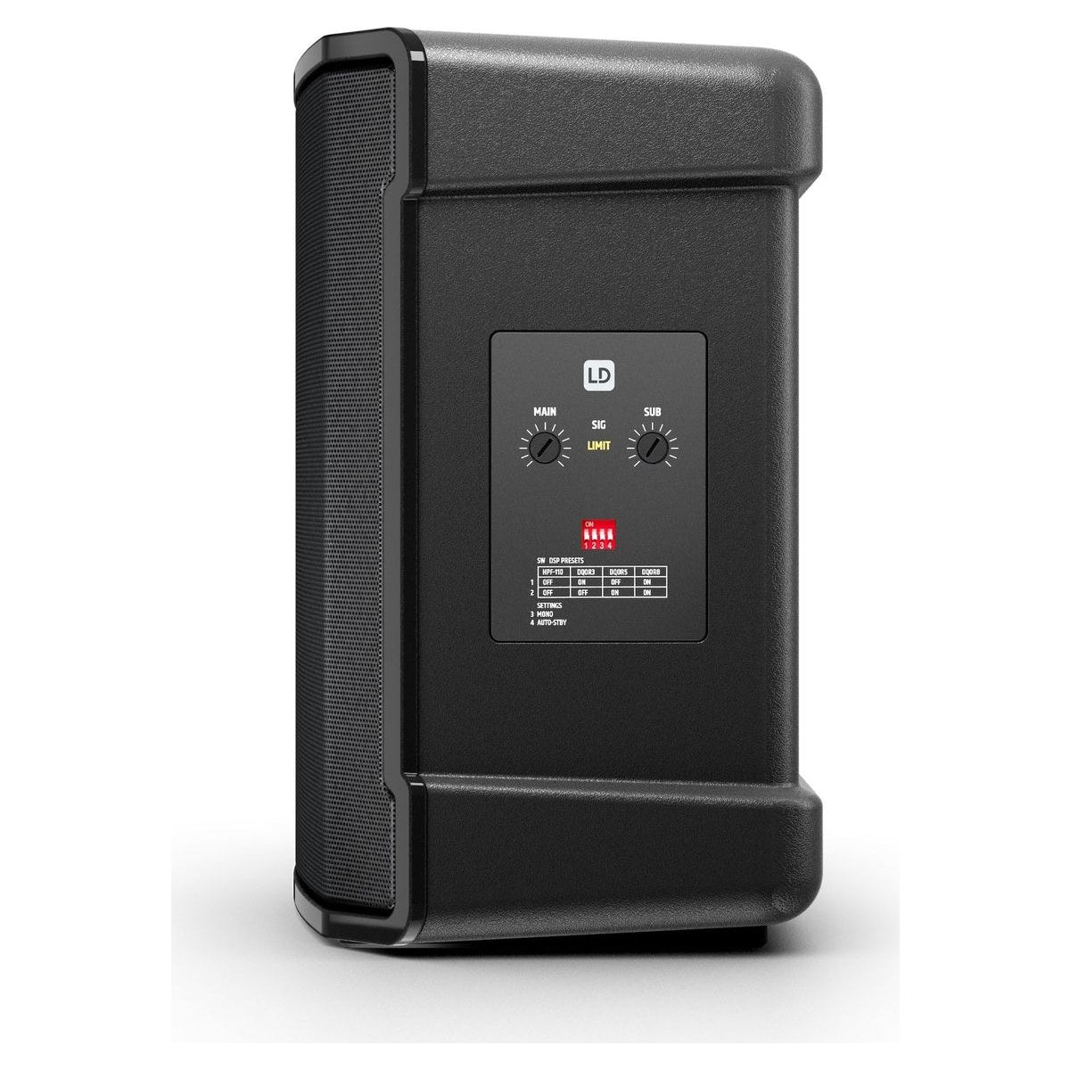LD Systems Subwoofer activo de instalación con amplificación de satélites integrada LDDQORSUB8A en uso – LD Systems México | 