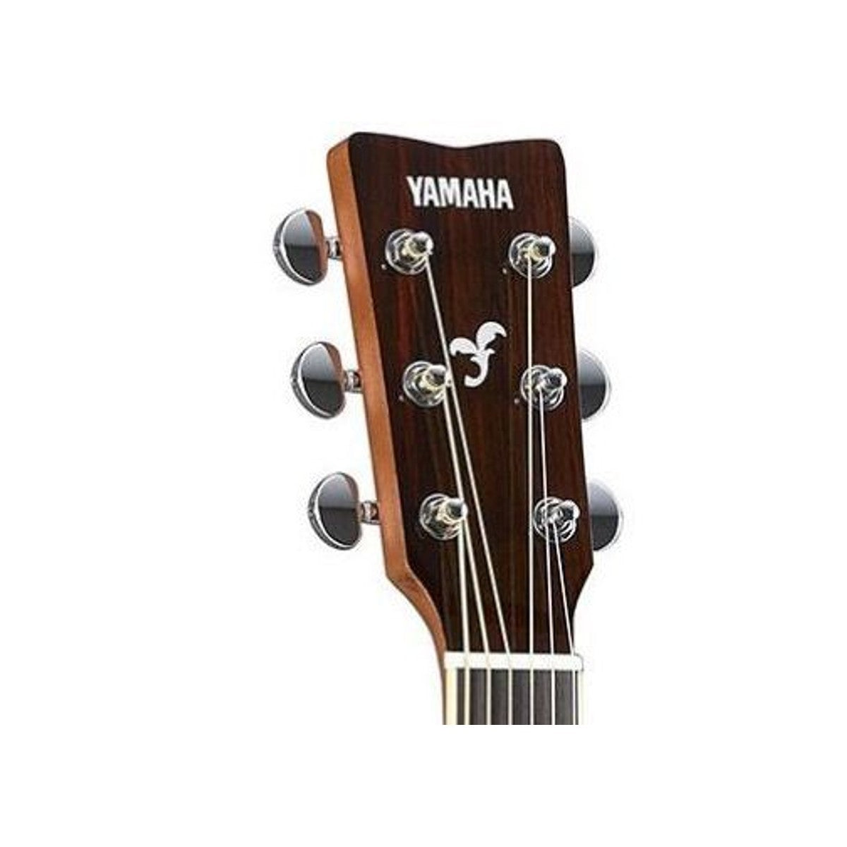Guitarra TransAcoustic Yamaha FS-TA Brown Sunburst detalle clavijero | Armonía Musical México