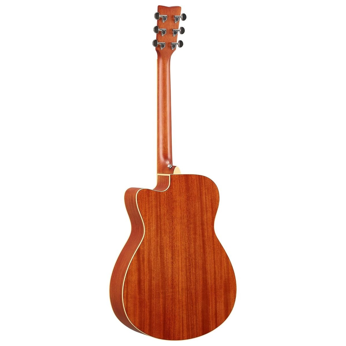 Guitarra TransAcoustic Yamaha FSC-TA cutaway Brown Sunburst vista posterior | Armonía Musical México