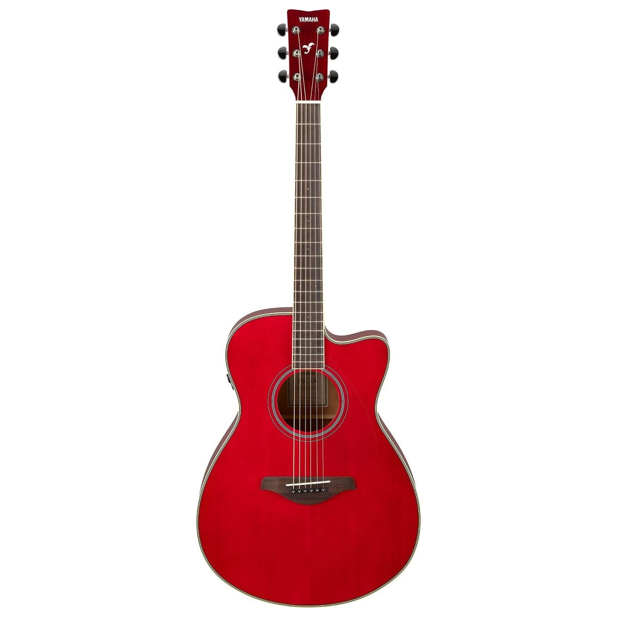 Guitarra TransAcoustic Yamaha FSC-TA cutaway Ruby Red vista de conjunto | Armonía Musical México