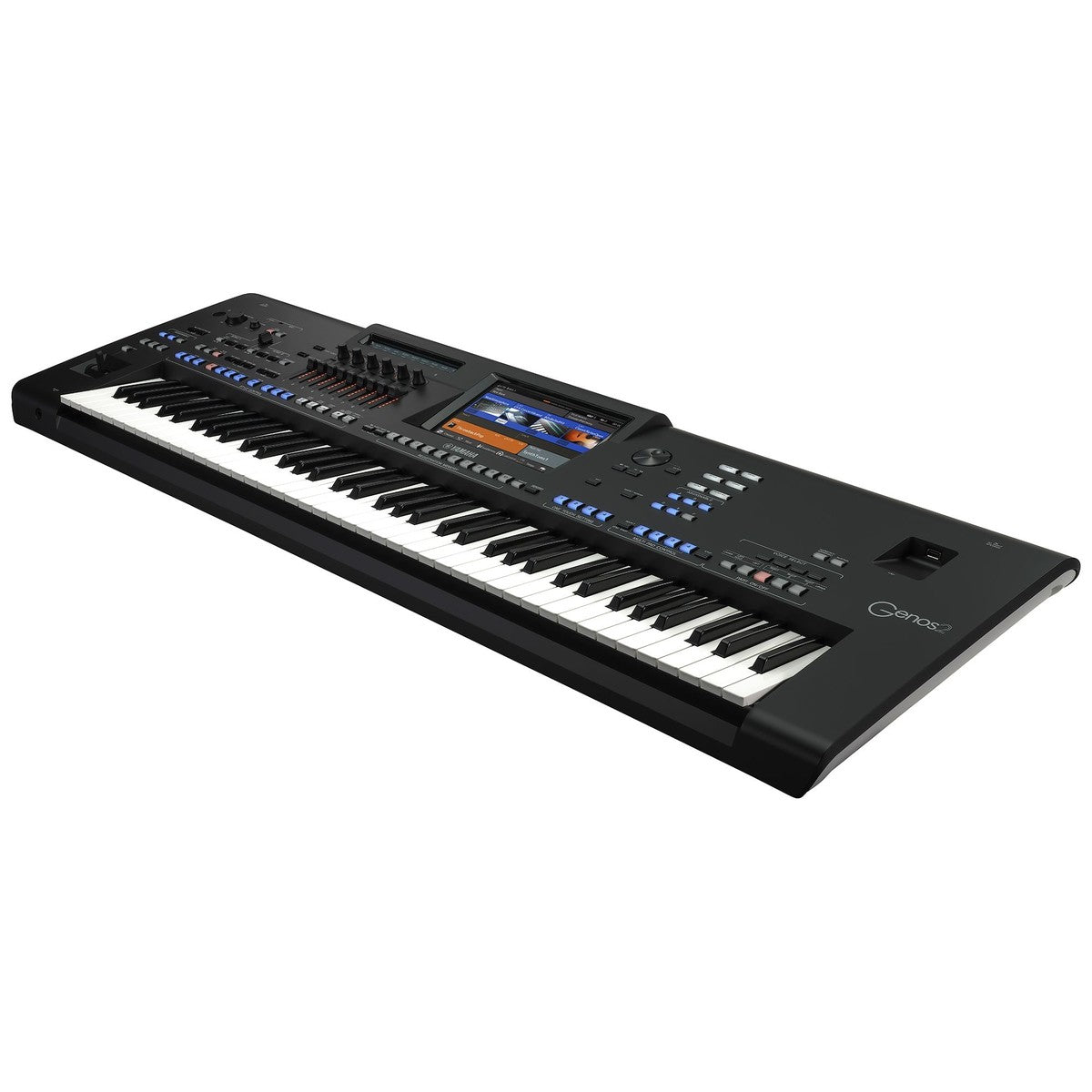 Teclado arranger Yamaha Genos2 76 teclas vista en ángulo | Armonía Musical México
