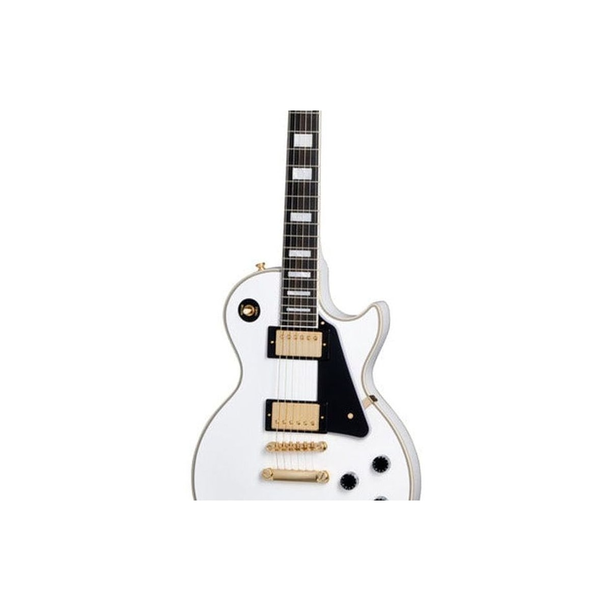 Guitarra Eléctrica Epiphone Les Paul Custom Alpine White detalle | Armonía Musical México