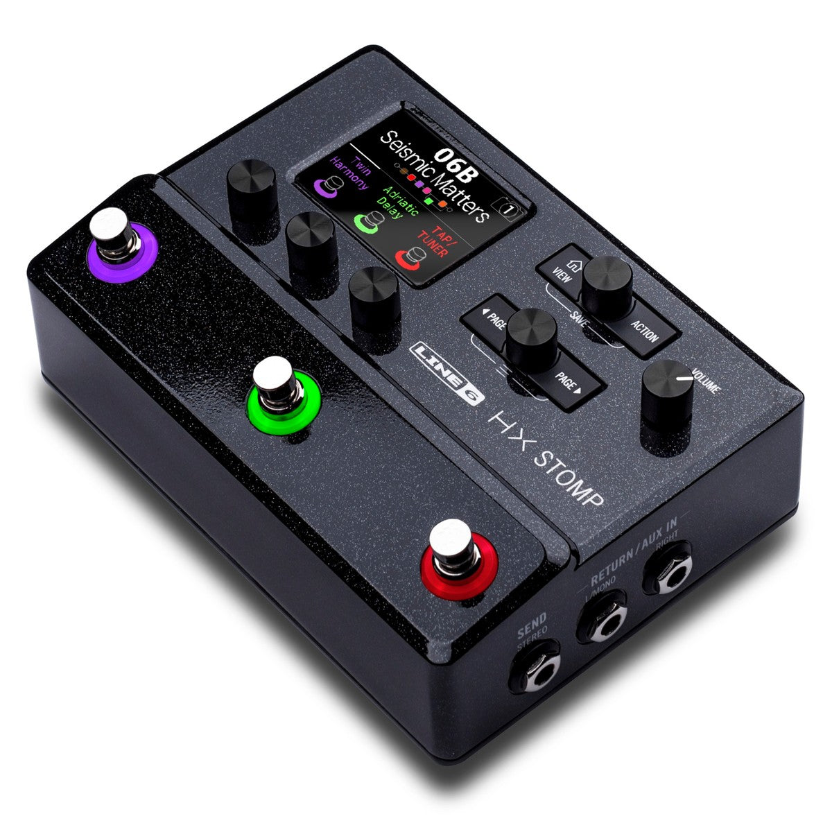 Pedal multiefectos Line 6 HX Stomp modelador compacto vista frontal en ángulo | Armonía Musical México