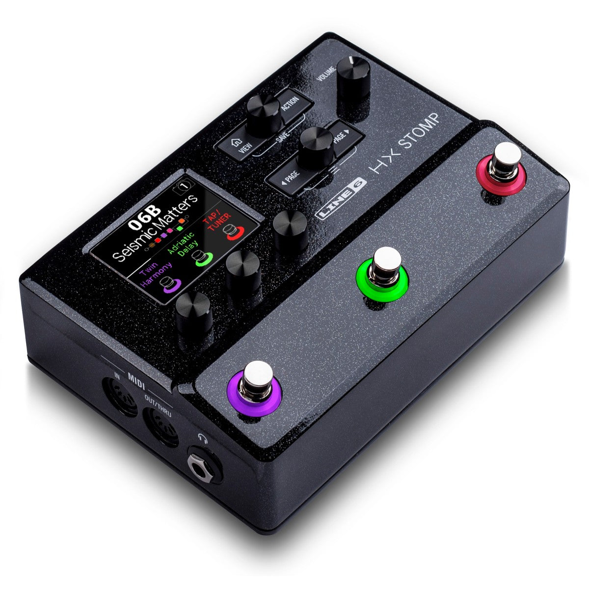 Pedal multiefectos Line 6 HX Stomp modelador compacto vista lateral | Armonía Musical México