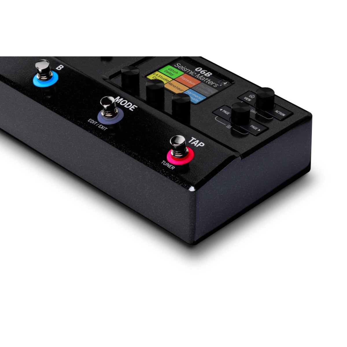 Pedal multiefectos Line 6 HX Stomp XL modelador detalle footswitches | Armonía Musical México