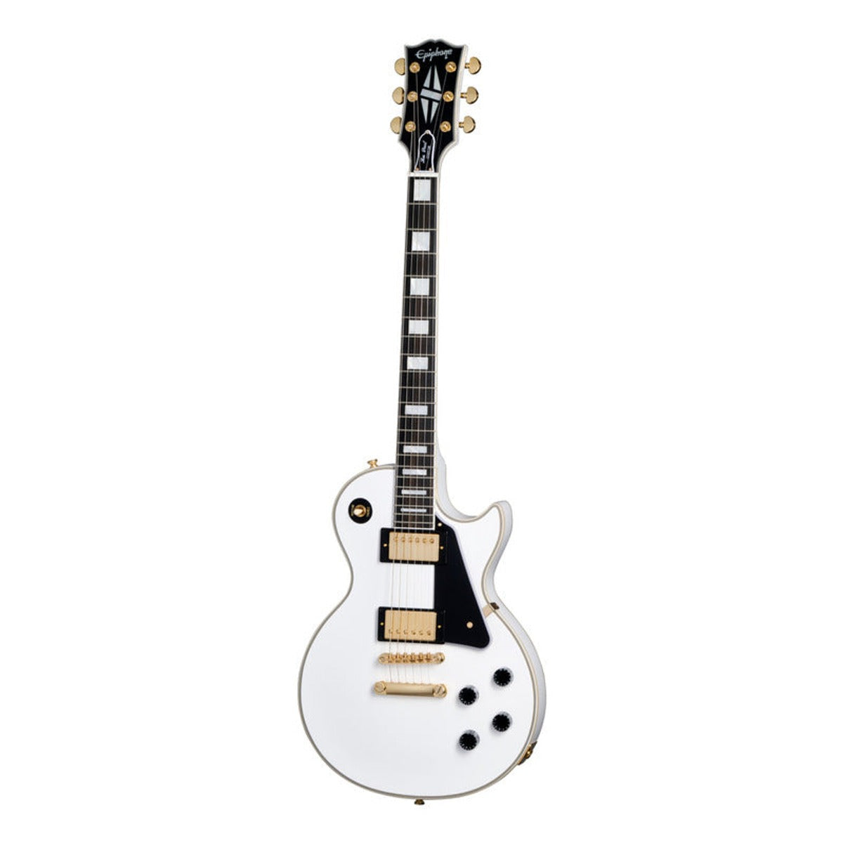 Guitarra Electrica Epiphone Les Paul Custom Alpine Blanca inspirada por Gibson | Armonía Musical México