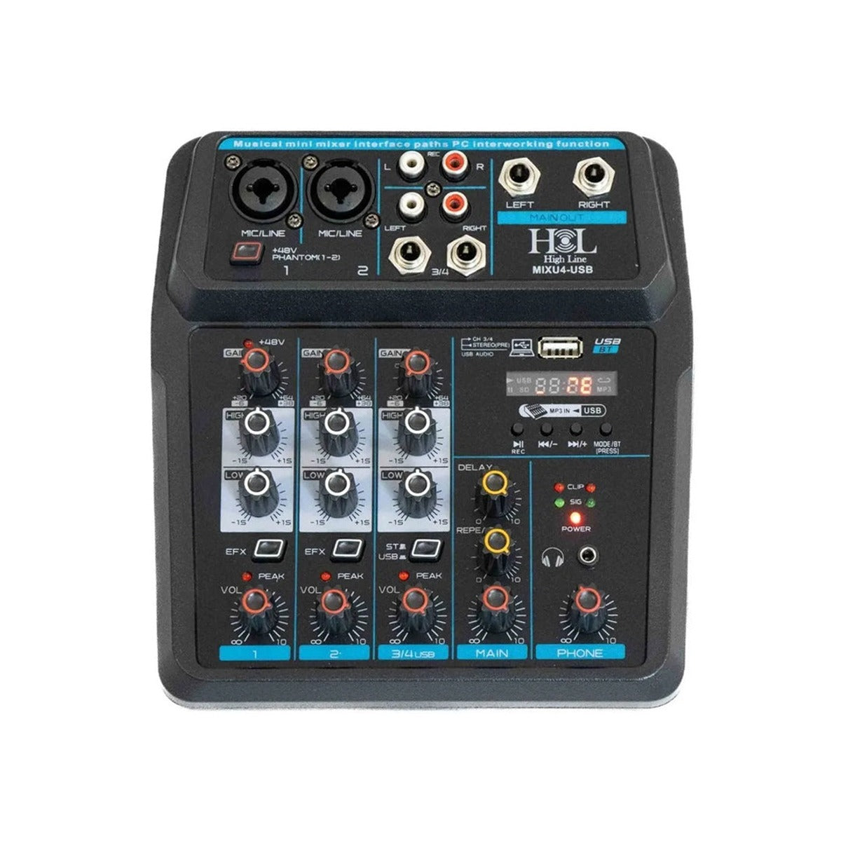 Mezcladora High Line Mixu4-usb, 4 Canales – Mezcladoras | Armonía Musical México