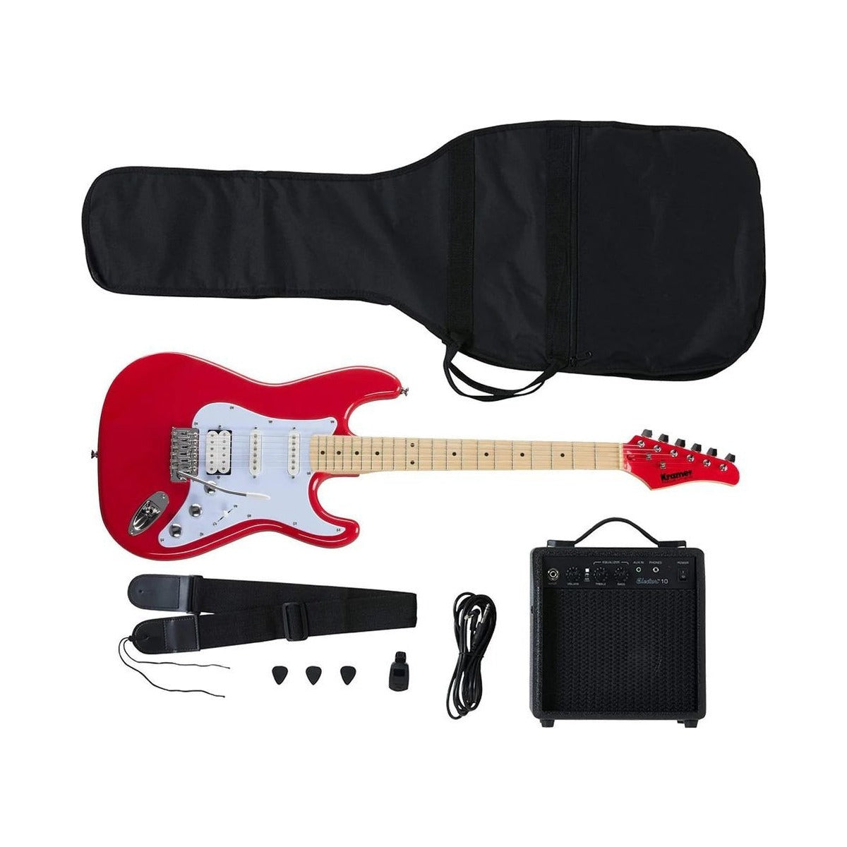 Epiphone Paquete Guitarra Eléctrica Focus Red Kramer vista 1 – Guitarras Eléctricas | Armonía Musical México