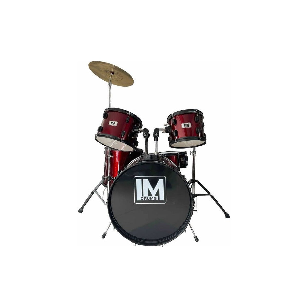 LM Drums Bateria 5 Pzas, Lm Drums Dk-2293wr Asiento Y Platillos, Vino Vino vista 1 – Percusión | Armonía Musical México