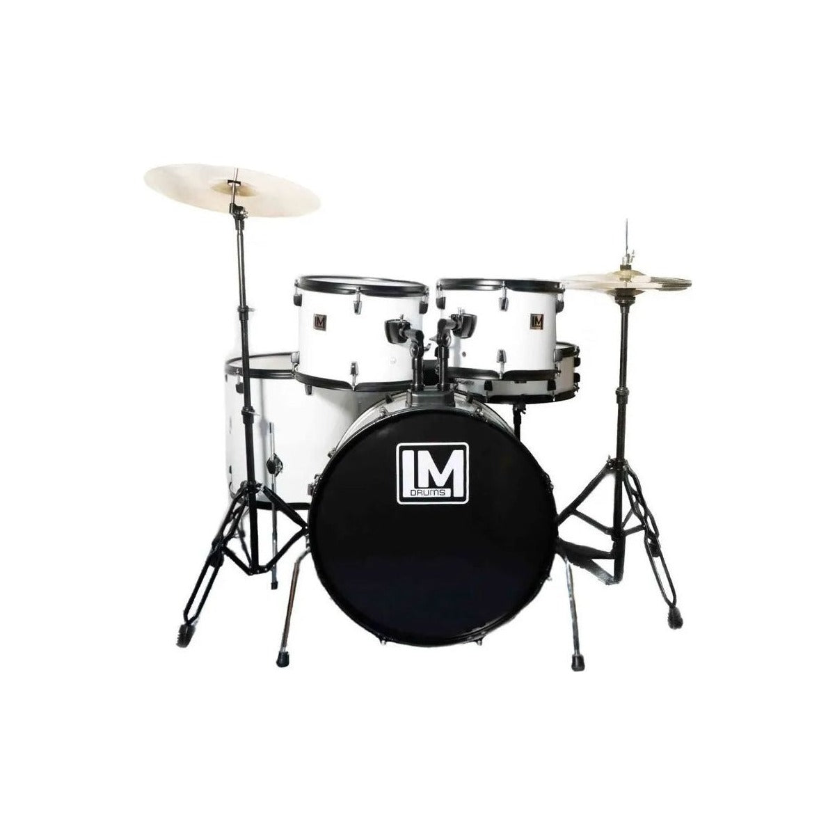 LM Drums Bateria Acusticas Lm Drums Dk-125 Con Platillos Y Asiento color Blanco vista 1 – Percusión | Armonía Musical México