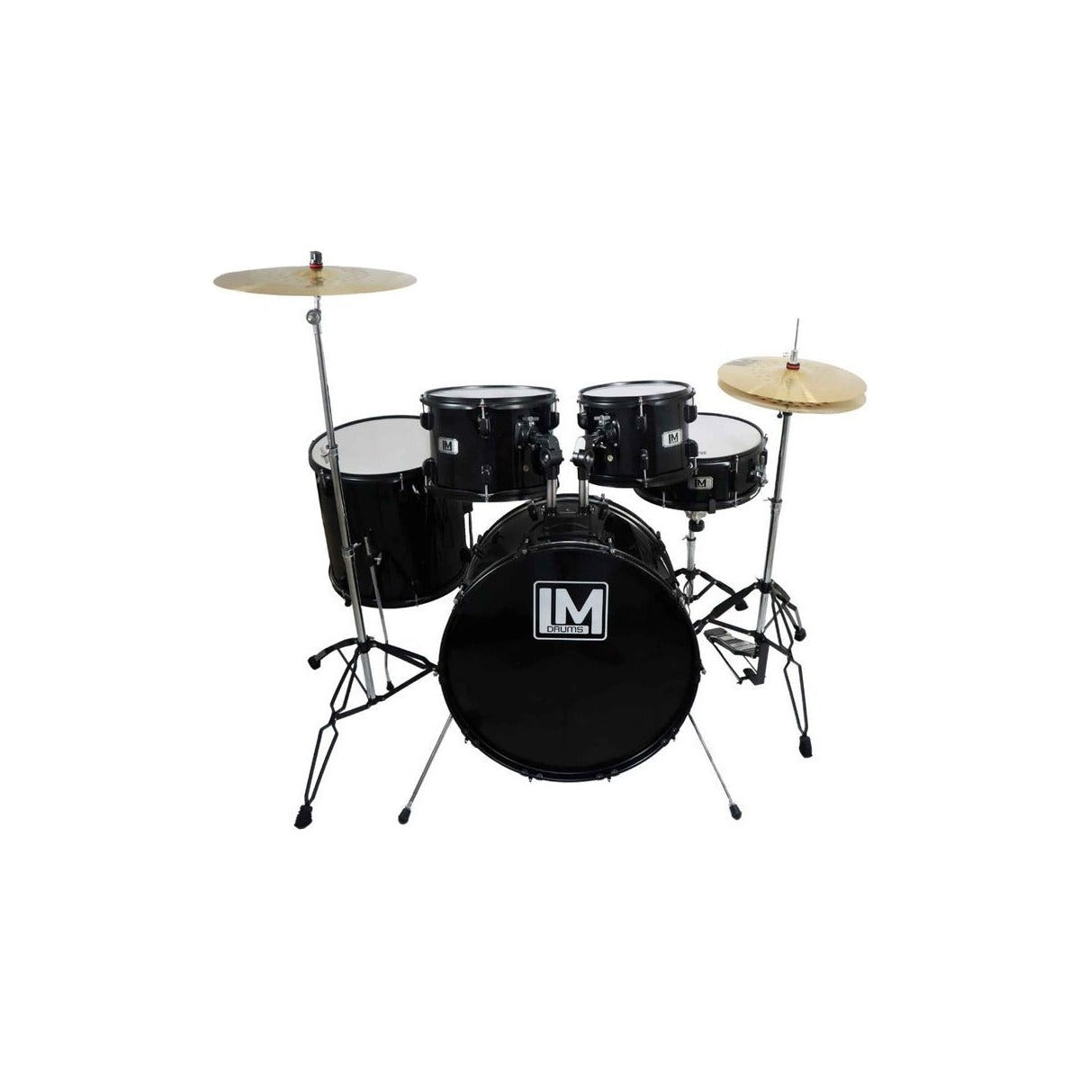 LM Drums Batería 5 Piezas, Lm Drums Dk-2293 Bk ,asiento Y Platillos Negro vista 1 – Percusión | Armonía Musical México