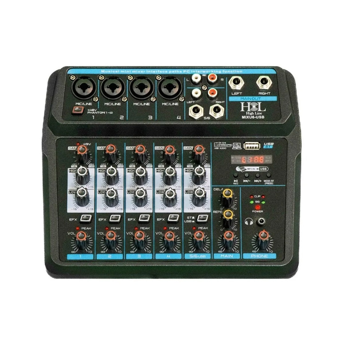 Mezcladora High Line Mixu6-usb De 6 Canales – Mezcladoras | Armonía Musical México