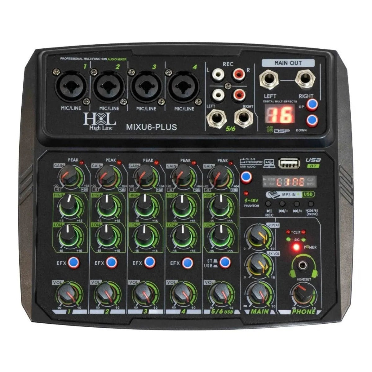 Mezcladora High Line MIXU6-Plus 6 Canales | Distribuidor Autorizado México en uso | Armonía Musical México