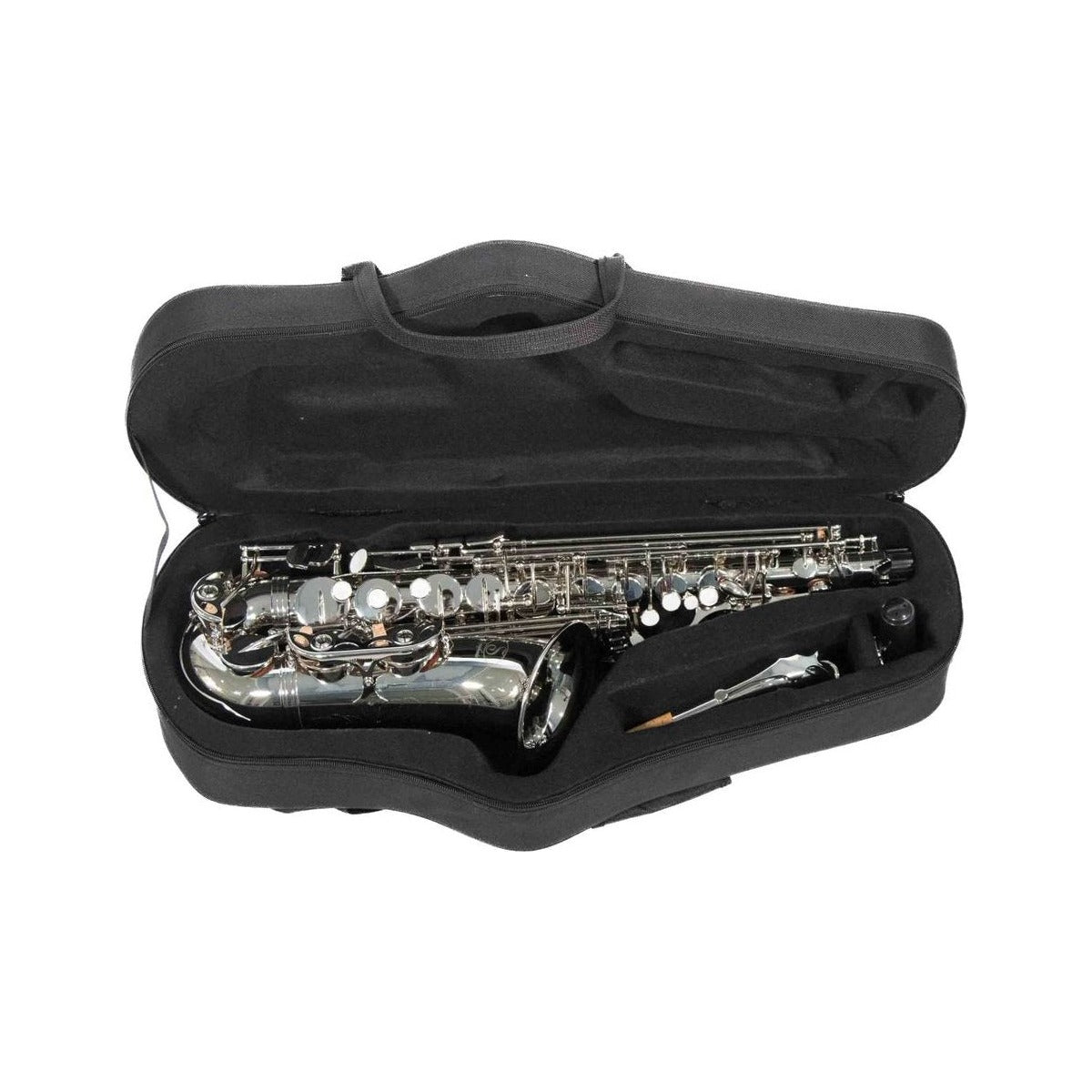 Symphonic Saxofon Alto Symphonic As-200n Niquelado con estuche. vista 2 – Saxofones | Armonía Musical México