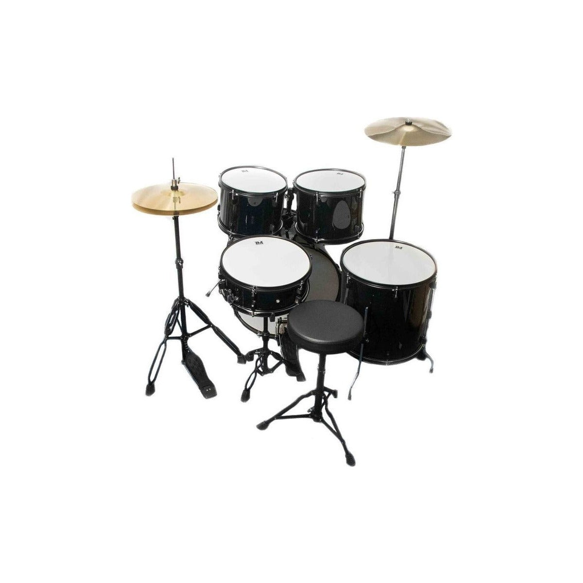 LM Drums Batería Acústica 8 Lm Drums Dk-125 Negra Con Platillos Y Asiento Negro vista 2 – Percusión | Armonía Musical México