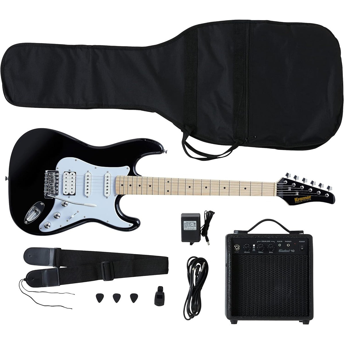Epiphone Paquete de Guitarra Eléctrica Focus Black Kramer – Guitarras Eléctricas | Armonía Musical México