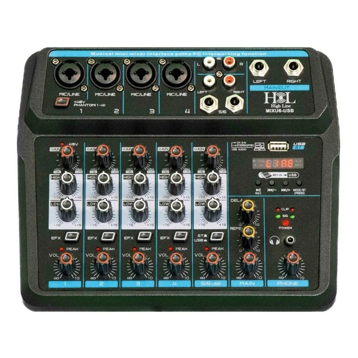 Mezcladora High Line MIXU6-USB 6 Canales | Distribuidor Autorizado México en uso | Armonía Musical México
