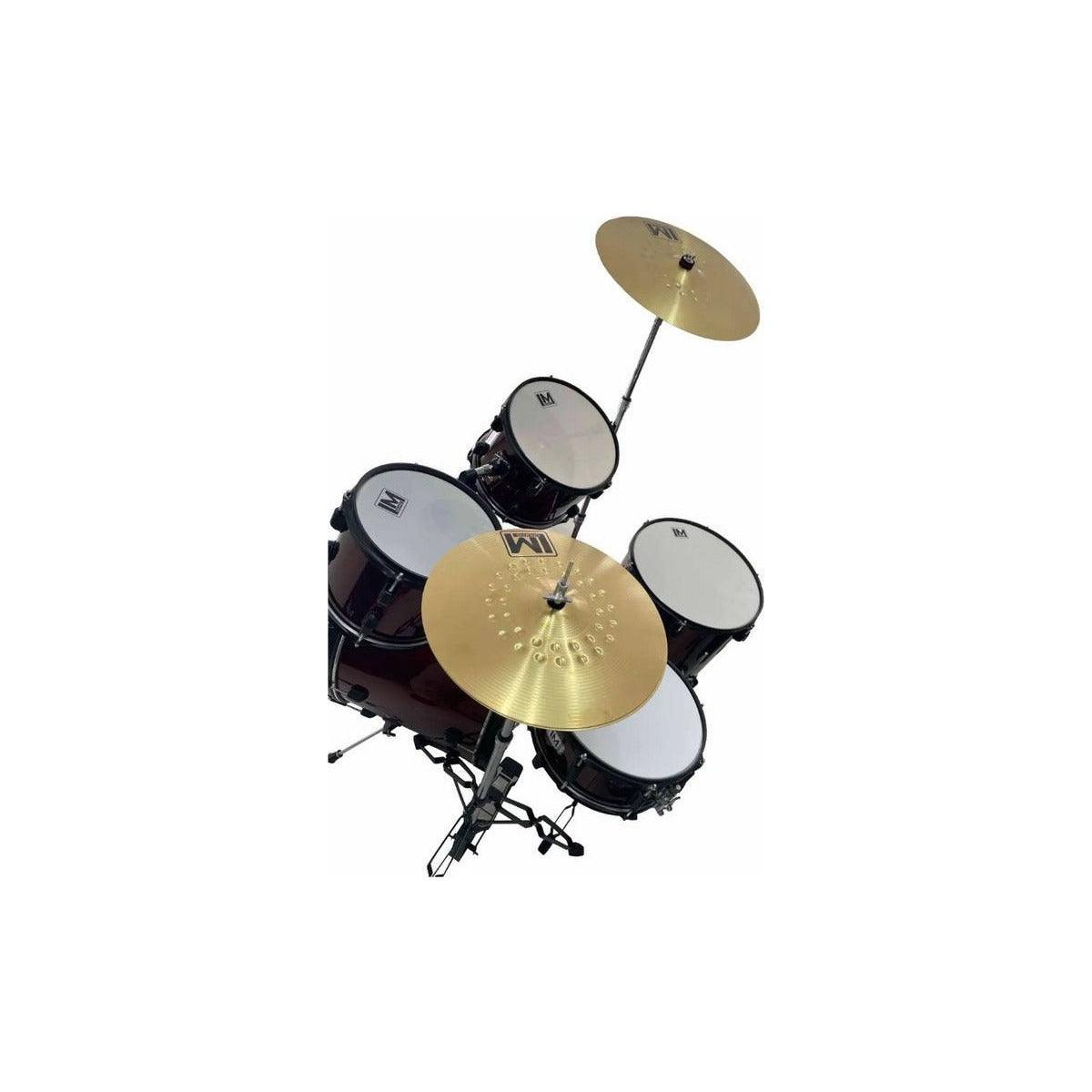 LM Drums Bateria 5 Pzas, Lm Drums Dk-2293wr Asiento Y Platillos, Vino Vino vista 2 – Percusión | Armonía Musical México