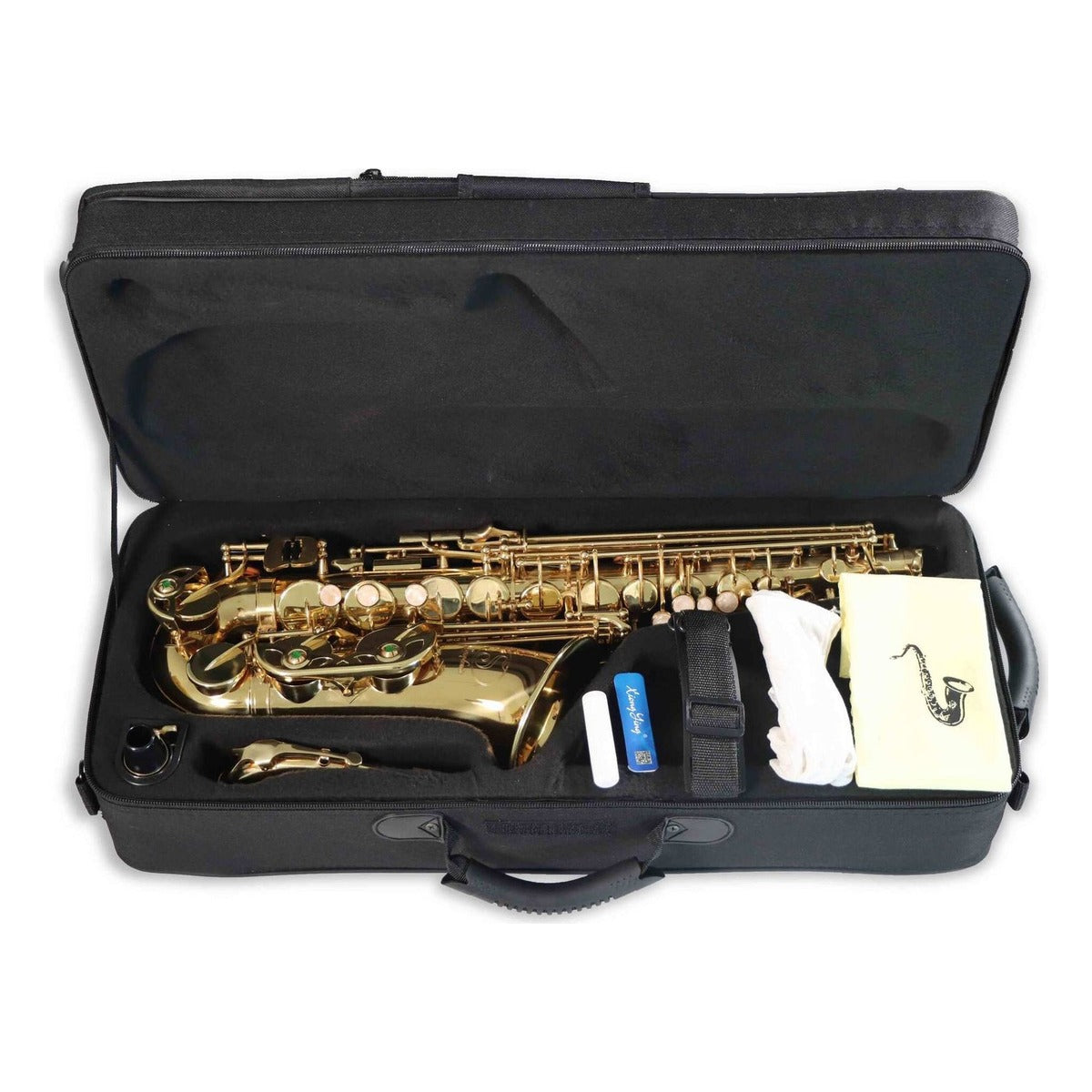 Saxofón Alto Symphonic AS-02EB Dorado con Estuche | Distribuidor Autorizado México en uso | Armonía Musical México