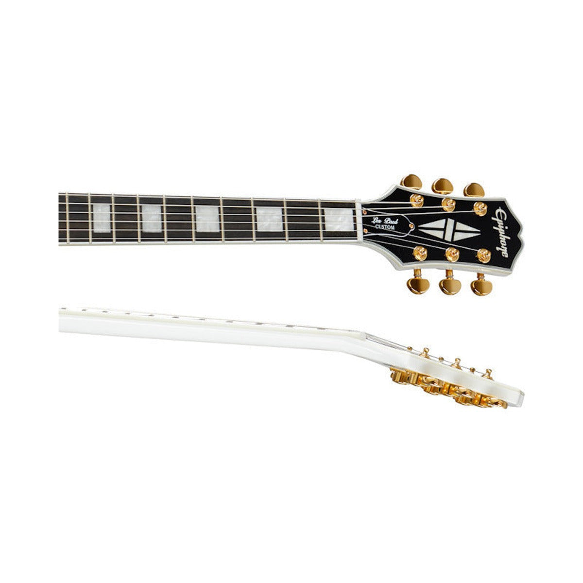 Guitarra Electrica Epiphone Les Paul Custom Alpine Blanca inspirada por Gibson vista 3 | Armonía Musical México