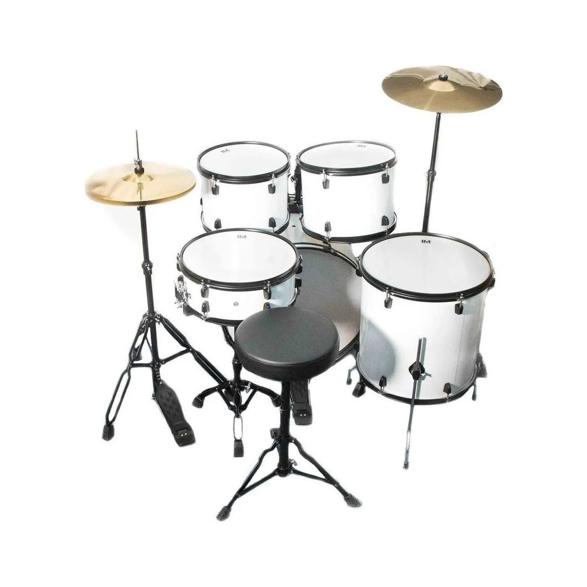 LM Drums Bateria Acusticas Lm Drums Dk-125 Con Platillos Y Asiento color Blanco vista 3 – Percusión | Armonía Musical México