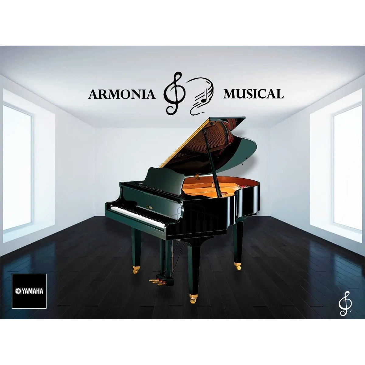 Piano De Cola Yamaha Gb1k negro brillante vista 4 – Pianos de Cola | Armonía Musical México