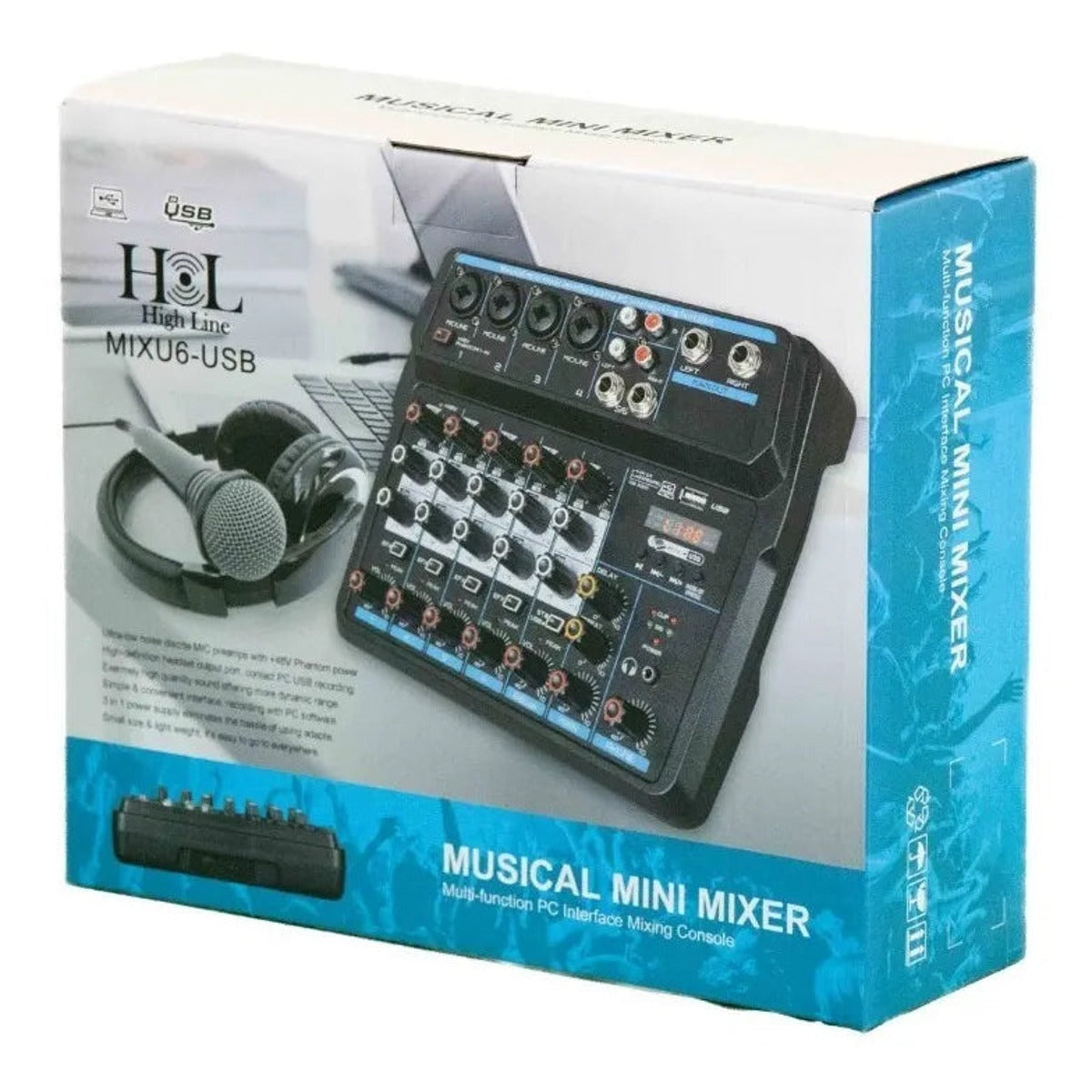 Mezcladora High Line Mixu6-usb De 6 Canales vista 4 – Mezcladoras | Armonía Musical México