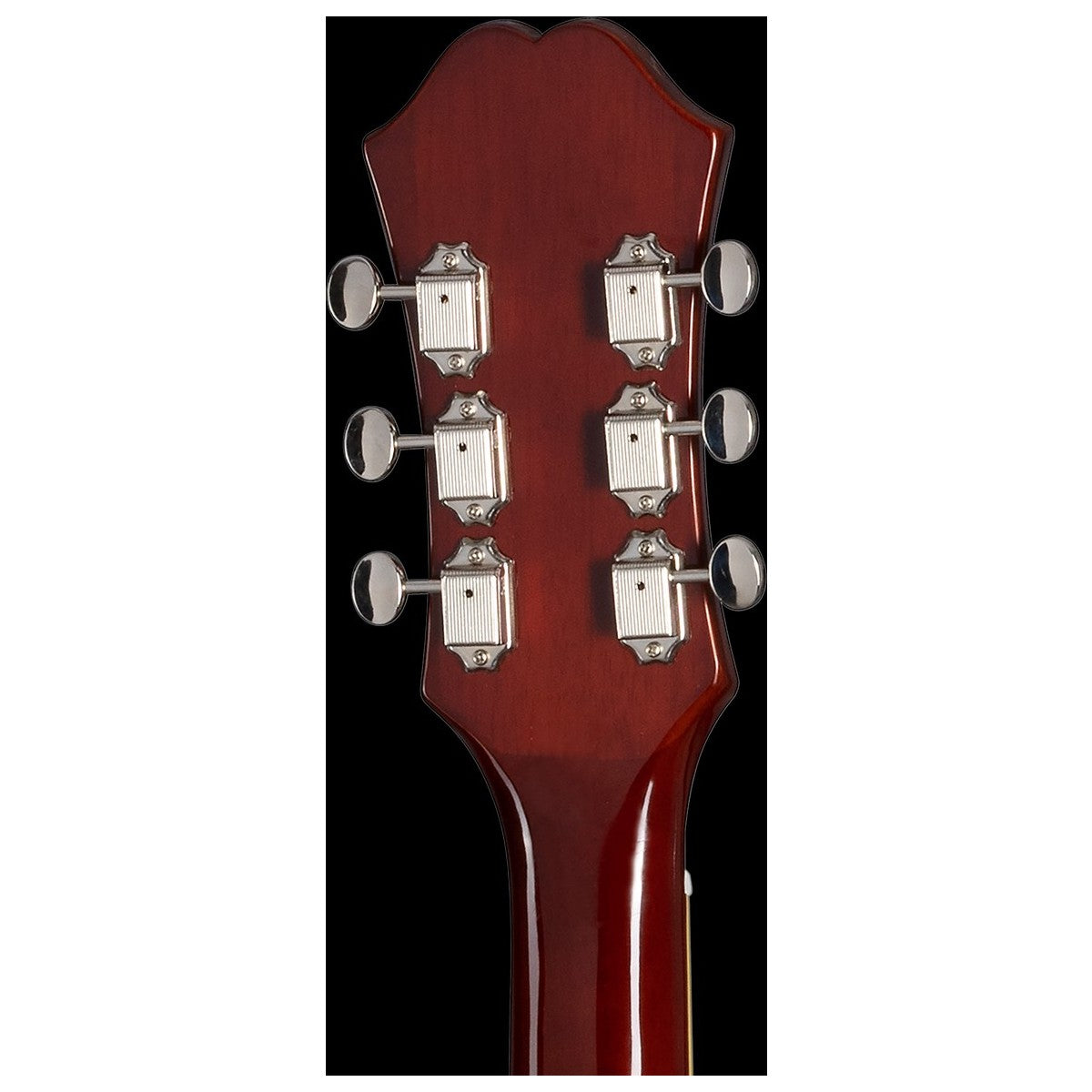 Epiphone Riviera Royal Tan detalle headstock trasero – eléctrica | Armonía Musical México