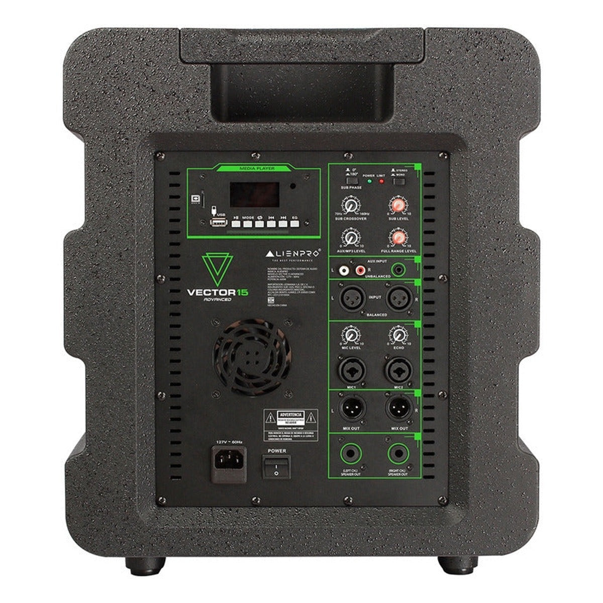 Bocina Sistema Lineal Vector 15 Advanced Alienpro Subwoofer Negro vista 6 – Subwoofers | Armonía Musical México