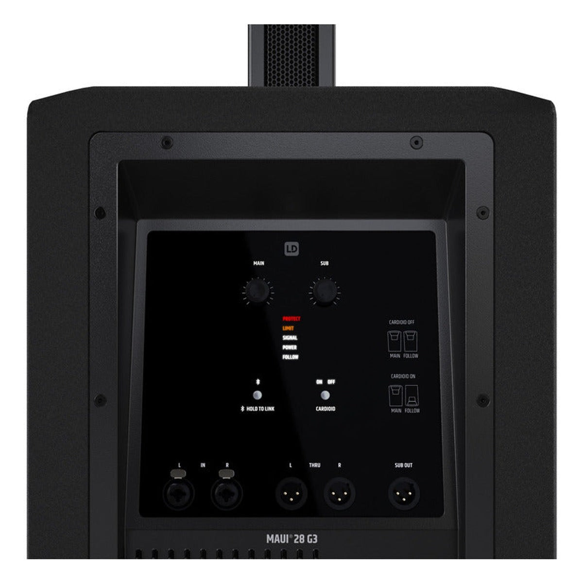 Bocina Ld Systems Maui 28 G3 Bluetooth 2060wtts 127dbs Negro vista 7 – Bocinas y Audio | Armonía Musical México
