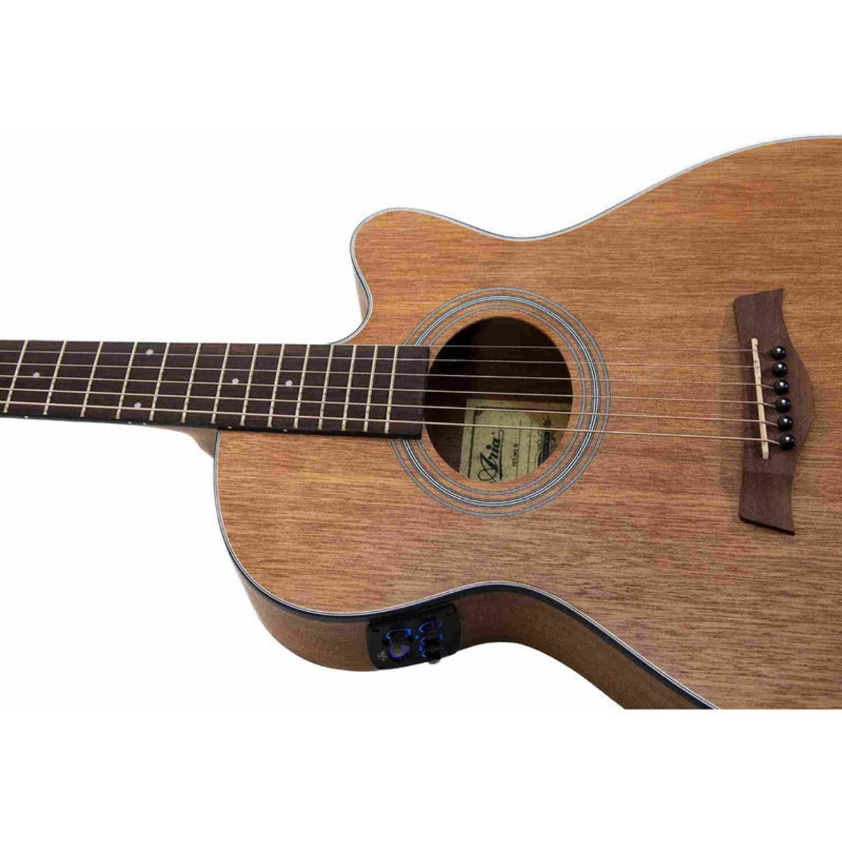 Guitarra Electroacústica Aria Fet-m1 Auditorium 6 Cuerdas Caoba Mahogany vista 7 | Armonía Musical México