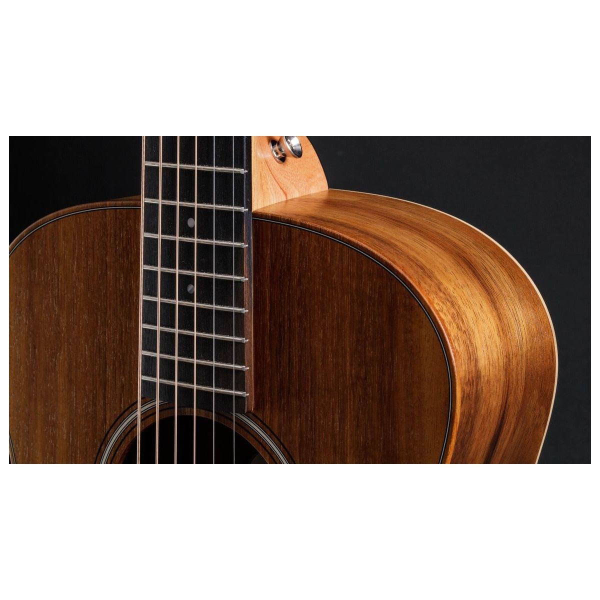 Taylor Guitars GS Mini-E KOA detalle cuerpo – Guitarras Electroacústicas | Armonía Musical México