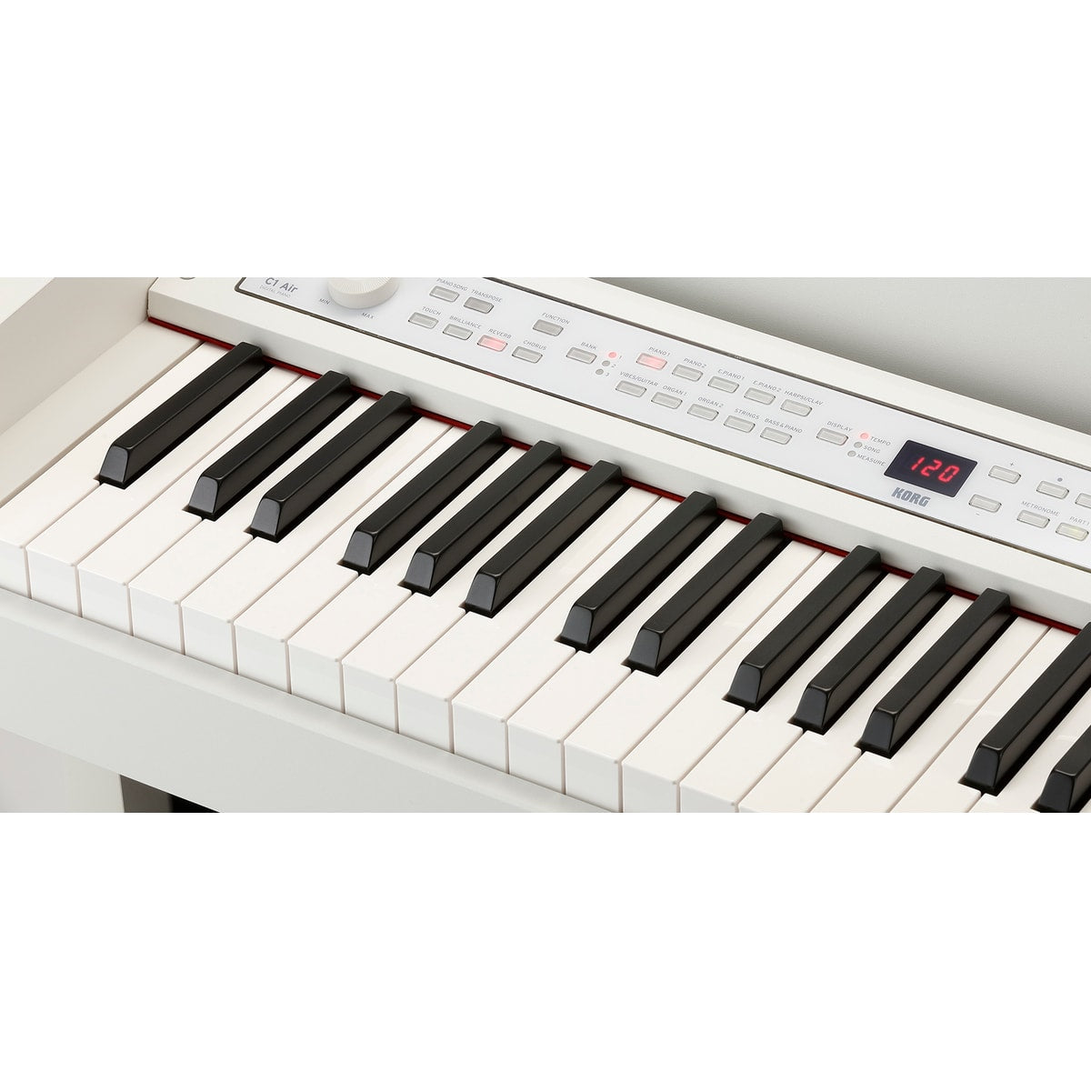 Korg C1 Air Blanco detalle panel blanco | Armonía Musical México